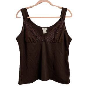 Vintage Y2K Sexy Brown Cinema & Etoile Dark Chocolate Camisole Lace Top Size XL